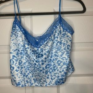 Blue Leopard Crop Top